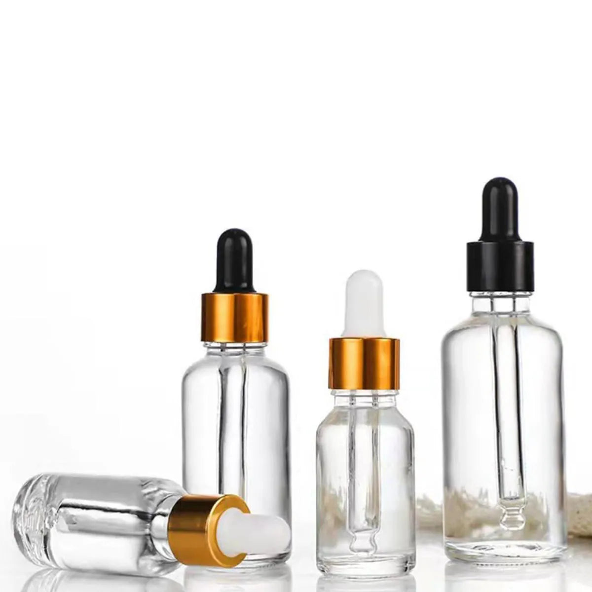 5/10/15/30/50/100ml Transparent Glass Dropper Bottle Vials With Glass Eye Drop Pipette for Cosmetics Perfume Essential Oil