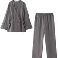 Women Outfit Women 2 Pieces 2025 New Fashion Kimono Style Top Women's Suit Two Piece Set Pajama Style Pants Sets