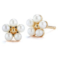 Milskye 925 Silver 18k Gold Plated Hypoallergenic White Pearl Stud Earrings