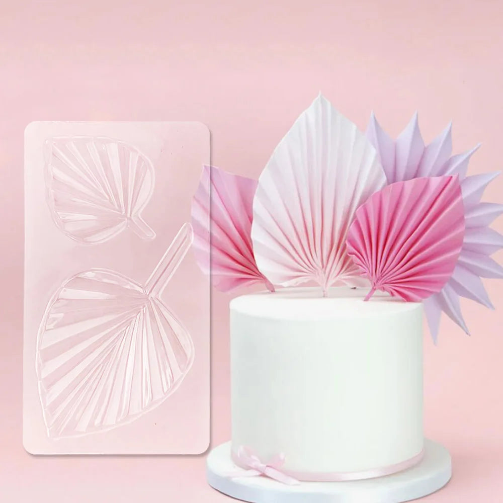 AK New Transparent Palm Leaf Chocolate Mould DIY Fondant Printing Cake Stencil Mousse Mold Cake Decorating Tools