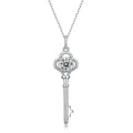 RINNTIN SMN05 Custom Key Shape Design 18 Inch 925 Sterling Silver Moissanite Necklace for Women