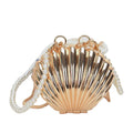 Zinc Alloy Mini Lipstick Bag Woman Golden Shell Purse Lovely Chain Single Shoulder Crossbody Messenger Pearl Shell Evening Bag