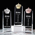 Wholesale Blank Gold Silver Bronze Metal Crown Crystal Trophy Crystal Glass Award Trophies