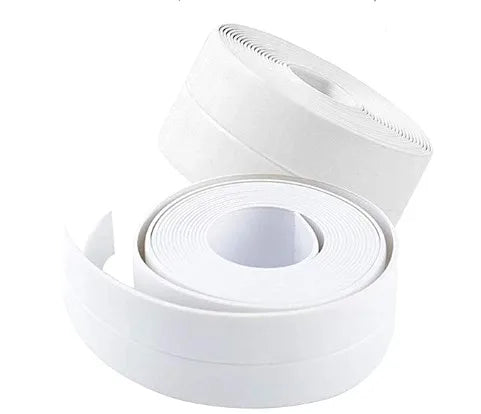 Home Kitchen Bathroom PVC Acrylic White Sink Crack Strip Double Sided Waterproof Mold Seal Tape 50' Bathtub Corner Sealing Tape