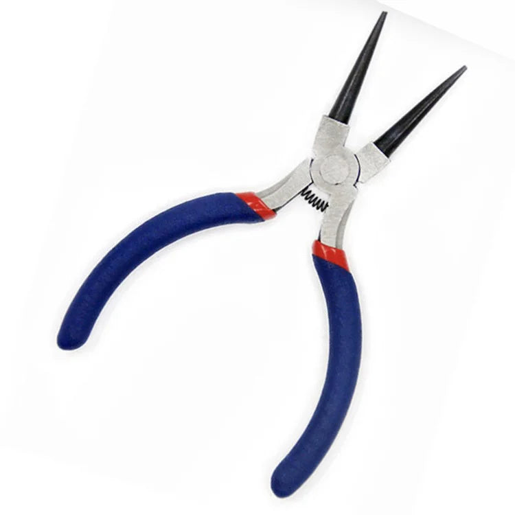 Mini Adjustable Spring Ring Pliers Quick Release Cartoon Steel Nose Hog Pliers Double Color Plastic Handle Light 7" DIY Assembly