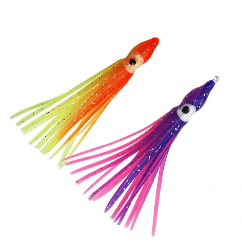 5-12cm Octopus Squid Skirt Saltwater Fishing Lures Soft Plastic Bait Squid Skirt Trolling Hoochies Octopus Skirt Luminous Lures