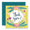 Custom Eco-friendly Small Business 'Thank You' Card Gold Embossed Flowers Insert Logo Printed on Paper Material