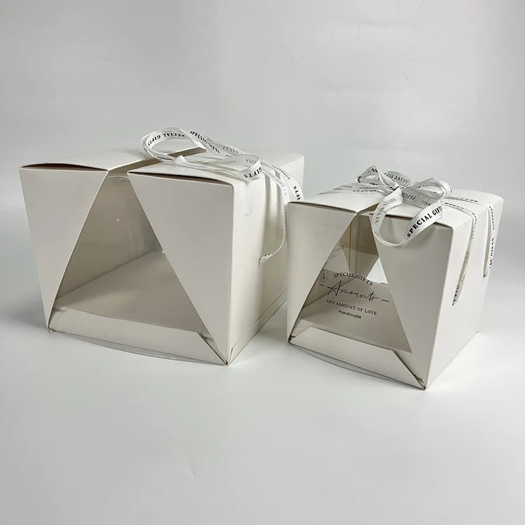High Quality Wholesale Custom Birthday White Cupcake Cake Bakery Dessert Boxes Packaging with Window