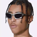 L30916 Fashion Futuristic Silver Mirrored Sport Sun Glasses Men Women 2022 Trendy Mercury Gold Frame Cycling Sunglasses