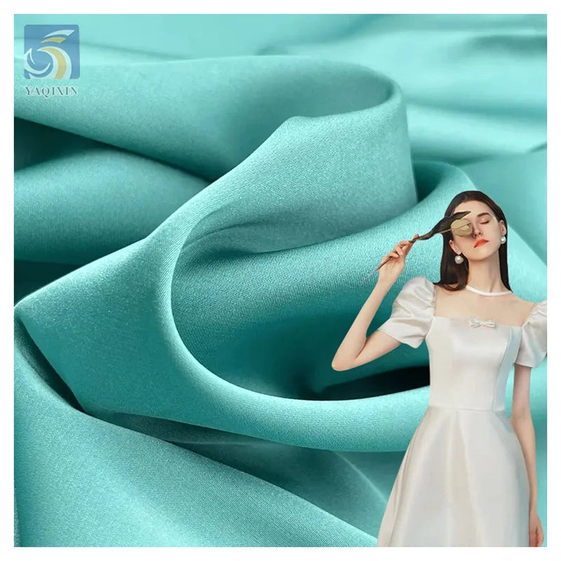 YX85 115cm Wide Charmeuse 140gsm 95 Polyester 5 Spandex Woven Dyed Satin Fabric High Stretch Matte Duchess Satin Fabric