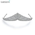 LUOTEEMI  Tiny CZ Paved Flower Tiaras and Crowns Wedding Pageant Tiny CZ Zircon Crowns for Bridal
