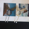 2023 Angel's Wing Hairpin Pearl Rhinestones Diamond Butterfly Tassel Hair Clip