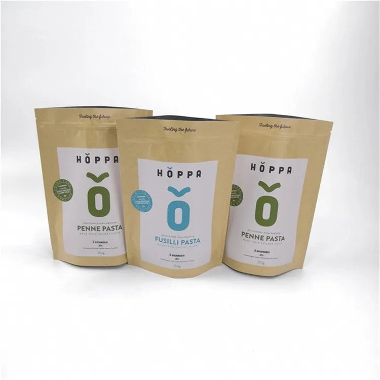 Custom Matte Package Stand-Up Pouch Aluminum Foil Zip Lock Bag Plastic Paper Food Storage Bags for Bread Flour Rice Snack Feed