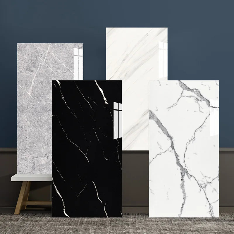 Marble Tile Wall Sticker Waterproof Thickened Living Room Background PVC Board Toilet Bathroom Bedroom Sticker Kitchen 2mm
