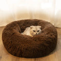 40CM Modern Soft Plush Round Waterproof Bottom Fluffy Calming and Self-Warming Mat Pet Bed for Cats and Small Dogs