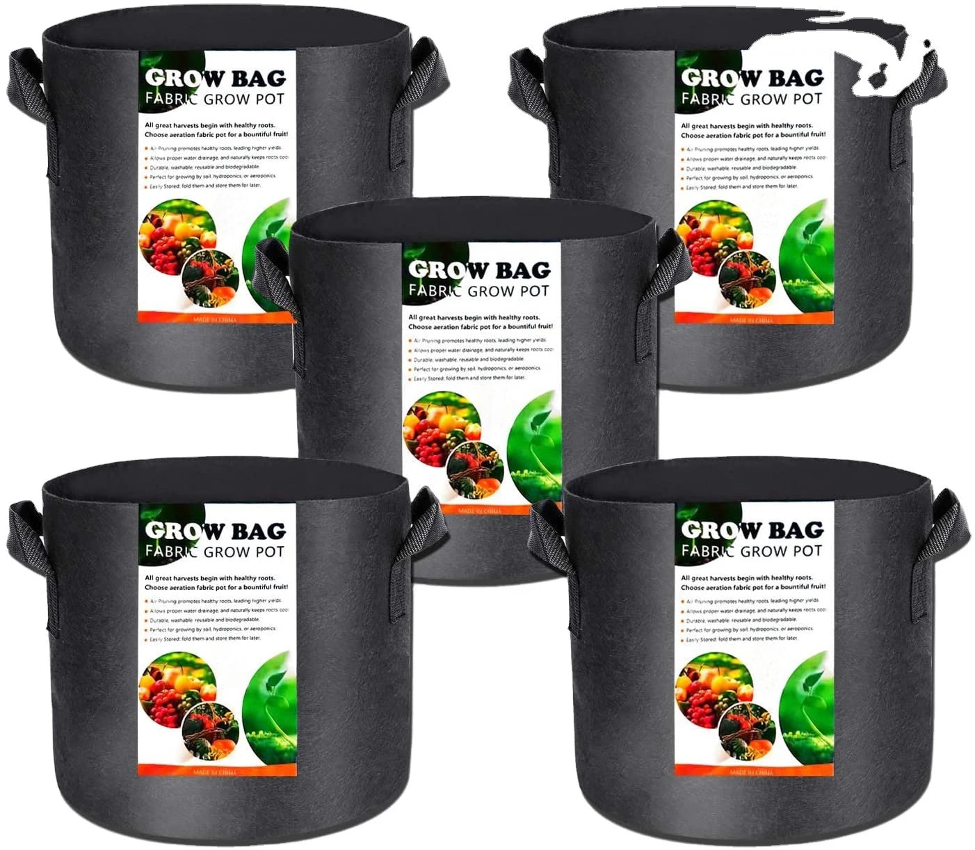Fabric Pots 5 Gallon Non-woven Potato Planting Pot Felt Grow Bag for Garden Decor