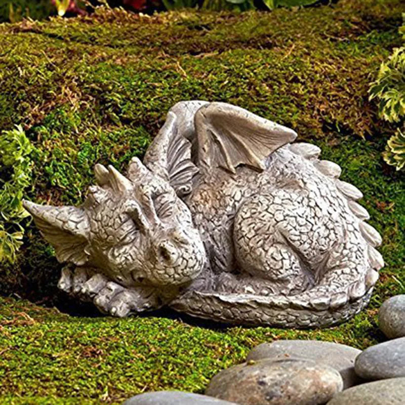 DIY New Design Resin Cartoon Animal Figurines Polyresin Dragon Statue For Garden Decor