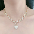 Vintage Copper Women's Choker Necklace Full Pave Diamond Dainty Customized Charm Pendant Gold Plated Silver Color