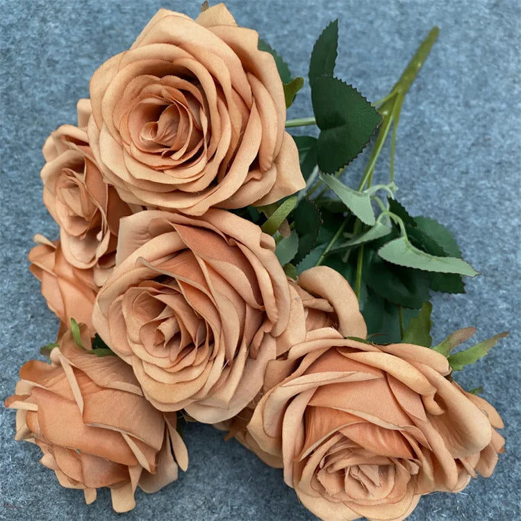 New Style N-0257 Artificial Wedding Decoration Silk Royal Rose Bouquets Flower Backdrop Flowers