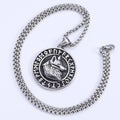 Factory Custom Stainless Steel Nordic Viking Runes Wolf Pendant Necklace Male