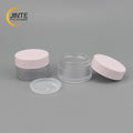 Cosmetics Frosted PETG Plastic Cream Jars with Pink Lid Plastic Body Butter Scrub Packaging