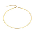 925 Sterling Silver Herringbone Choker Necklace Layer Snake Chain Necklace Jewelry Gold Flat Snake Necklace