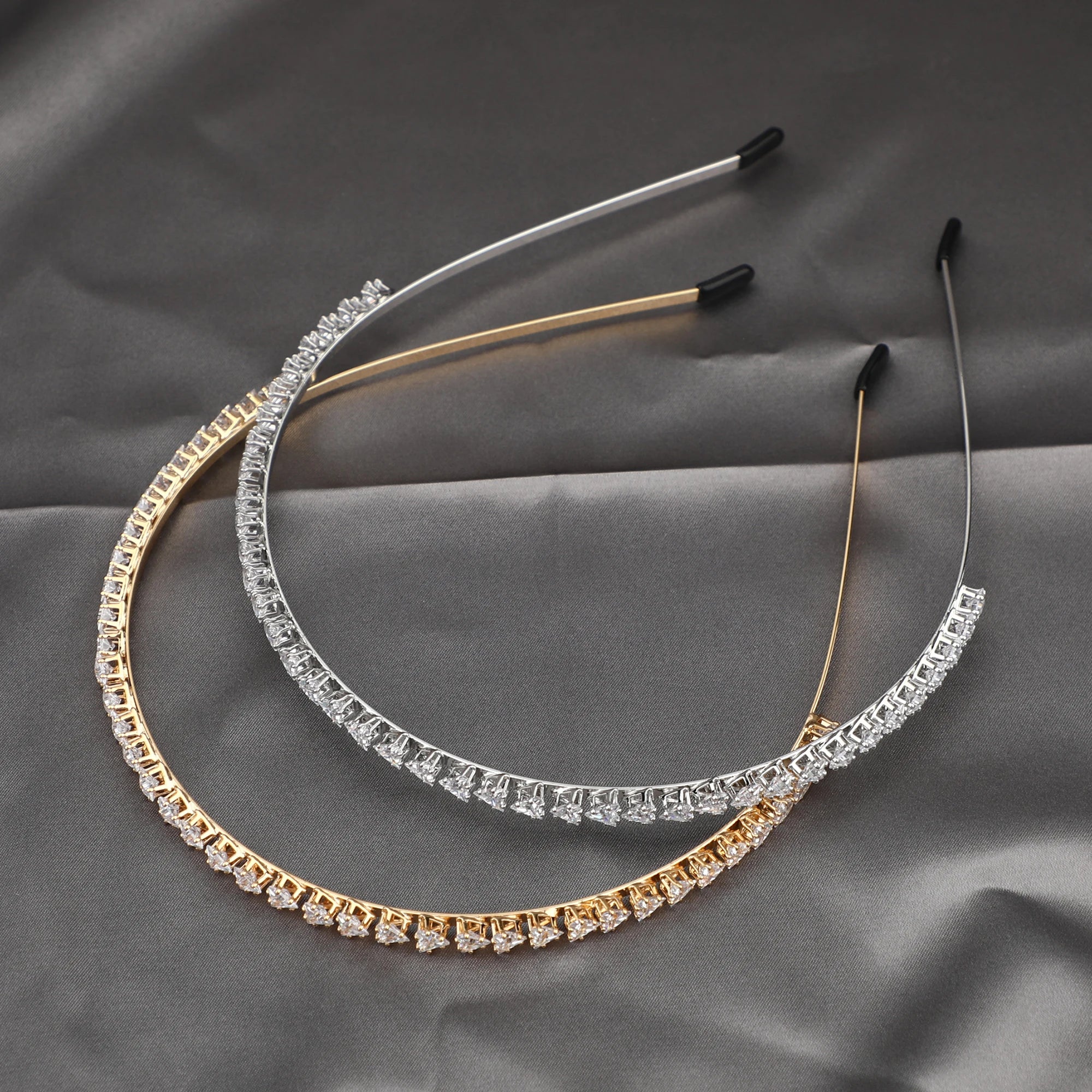 Platinum Plated/24K Gold Plated Zircon Headpiece in Hairbands Girls Headband Women Hair Jewelry Jewellery Factory Direct Sales