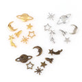 Universe Planet Rocket Cat Smiling Face Moon Metal Material Epoxy Mold Making Jewelry Filling for DIY Jewelry