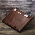 Crazy Horse Zipper with Hand Strap Tablet Real Leather Laptop Sleeve Case for Mackbook Pro 14.2'' 13.3''