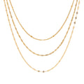 New Design Vintage Three Layers Chain Necklace Waterproof Gold Plated Stainless Steel Necklace Stocks Selling Lady Jewelry