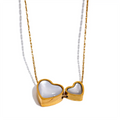JINYOU 731 Chic Stainless Steel Natural Shell Heart Pendant Necklace for Women Gold Color Romantic Charm Jewelry Bijoux Femme Ne
