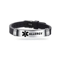 Stainless Steel Engravable DIABETES EPILEPSY ALZHEIMER ALLERGY Silicone Medical Alert ID Bracelets