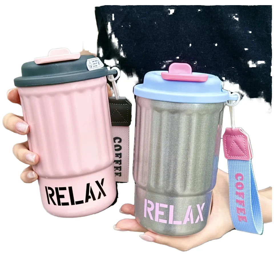 J12 316 Stainless Steel Portable Office Coffee Mug 400ml Thermos Flask Modern Design for Party Stock Girls Thermos Mug MegaBDM