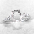 Sterling Silver 5*7/6*8/7*9/8*10/9*11/10*12mm Semi Mount Ring Empty Frame Blank S925 Setting Base Without Center Stone DIY Inlay
