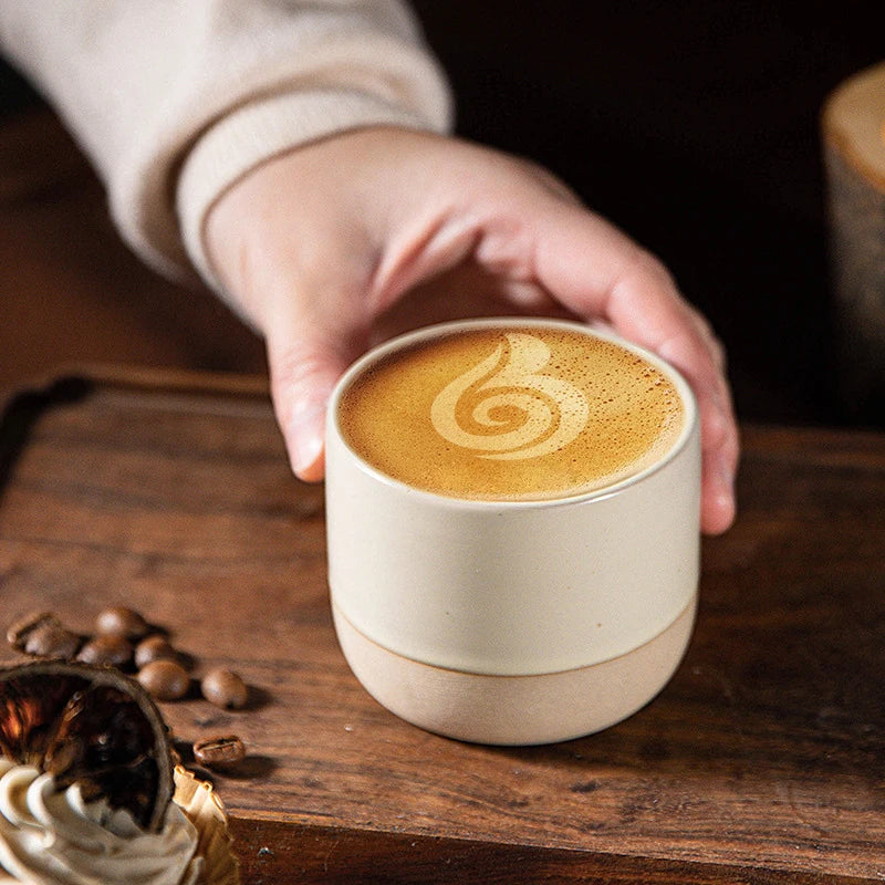 Hot Sale Arab Tea Cups No Handle Clay Coffee Cup 220 ml Coarse Pottery Retro Ceramic Kung Fu Tea Parties-Espresso Cups