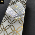 Springletile Top Quality Glazed Tile  300*600 White With Gold Plated Pattern Waterjet Polished Ceramic Wall Tile for Bathroom