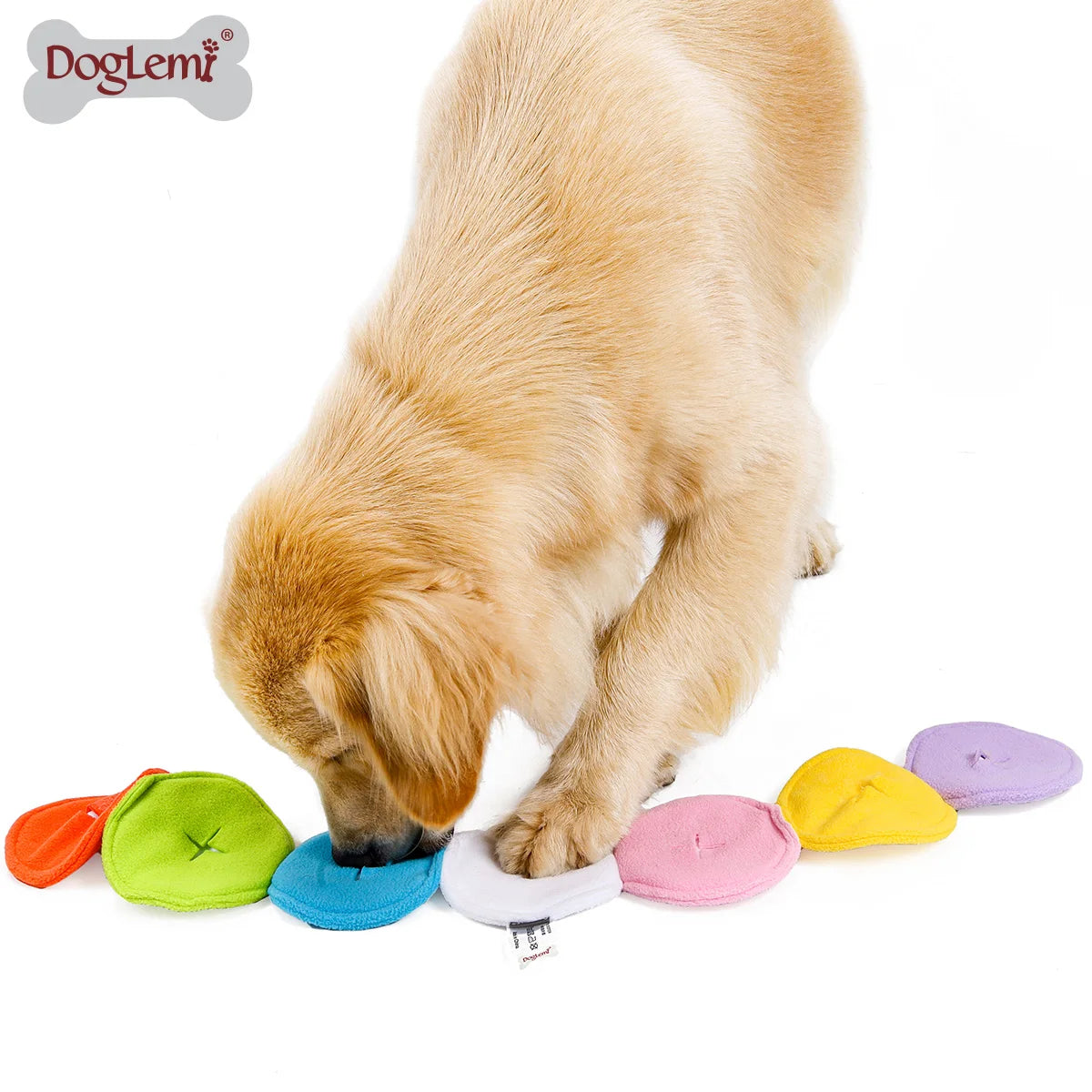 Colorful Macaron IQ Training Chewing Plush Toy puzzle Toys for Dog