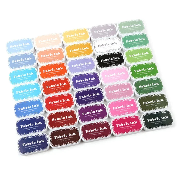35colours Colourful Fabric Ink Pads for Rubber Stamps MegaBDM