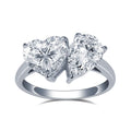 MSR-1352 Customization 9K/10K/14K/18K White Gold  CVD HPHT  Lab Grown Diamond Two Stones Ring