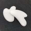 Diy Gems High Quality Face White Jade Heart Shape Gua Sha Bian Stone Kit MegaBDM