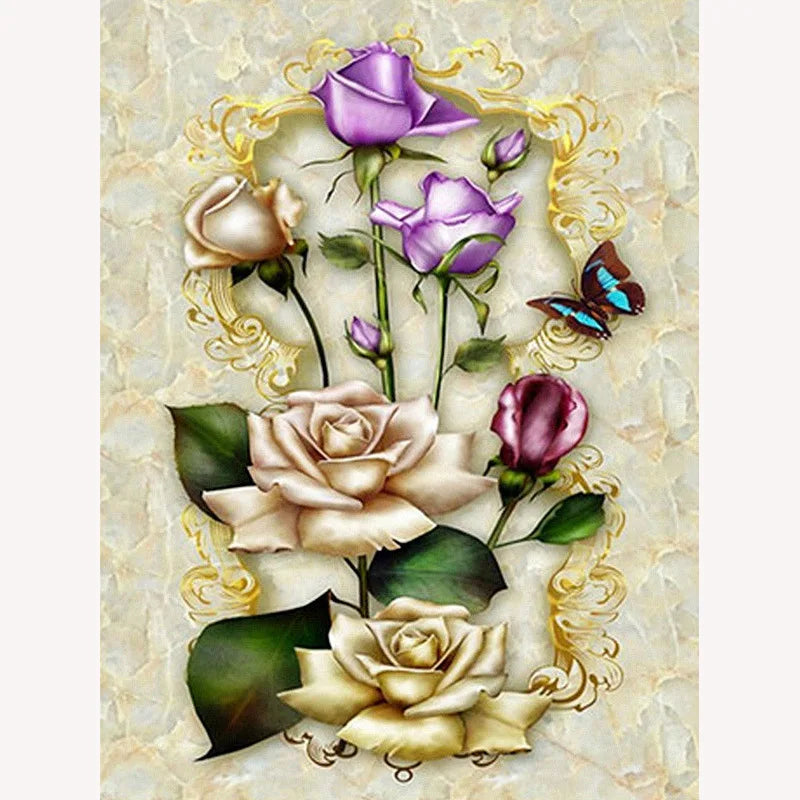 30*40cm 5d Flower Painting With Diamonds Mosaic Embroidery Cross Stitch Rhinestones Picture  Diamond Painting