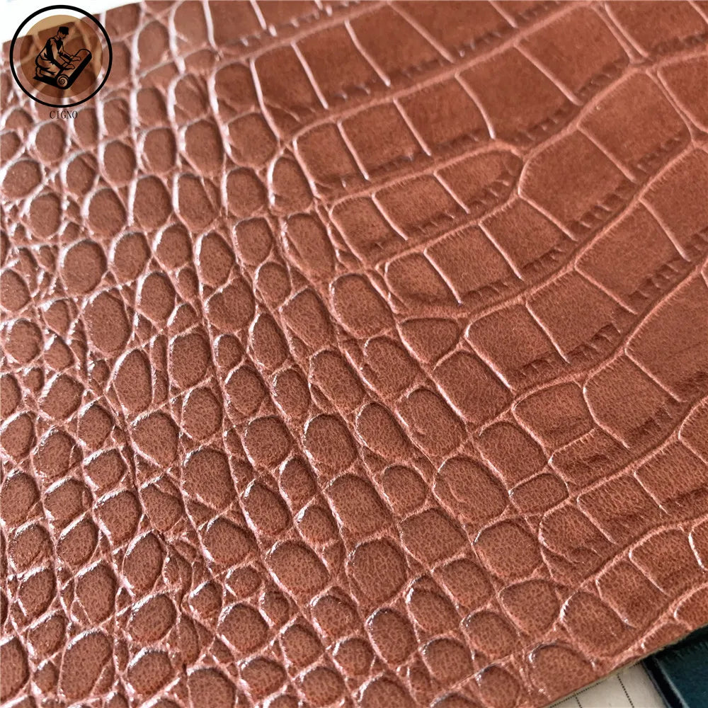 High-end crocodile Texture Skin Pattern Embossed Synthetic Artificial PU Leather for Shoes Bags Fabric Eco Friendly Recycled