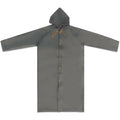 Trendy Gray EVA Waterproof Windproof Adult Long One-Piece Transparent Motorcyclist for Tour Raincoat for Girls & Boys