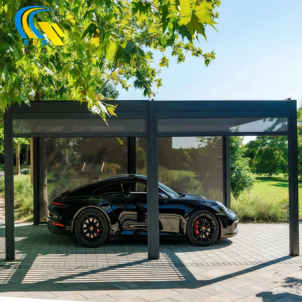 Luxury Modern Automatic Louver Roof Electric Aluminum Alloy Rainproof Garden Gazebo & Pavilion Outdoor
