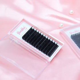 Yunhai Velvet Lash Soft Individual Eyelash Extensions Silk Matte Black Lash Trays Wholesale