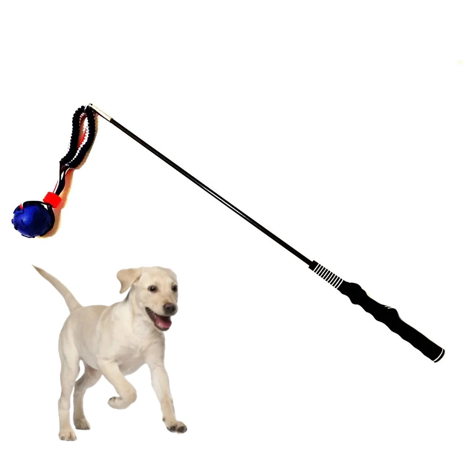 Factory Direct Dog Flirt Pole with Interactive Toys Dog Teaser Wand for Large/Medium/Small Dogs