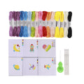 11CT /14CT Aida Mini Stamped Pattern Flower Plant Cross Stitch Kit Embroidery Needle Crafts with Frame Hoop