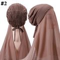 Wholesale Custom Underscarf Custom Plain Instant Chiffon Hijab With Inner Jersey Bonnet Caps Headscarf Shawl Scarf