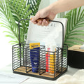 Kitchen Utensil Caddy Storage Basket Organizer Metal Flatware Caddy Utensil Holder with Wood Handle