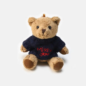Kawaii 13CM Cartoon Sweater Teddy Bear Plush Doll Keychain Clothing Cute Stuffed Animal Toys Gift Doll Bag Pendant Accessories